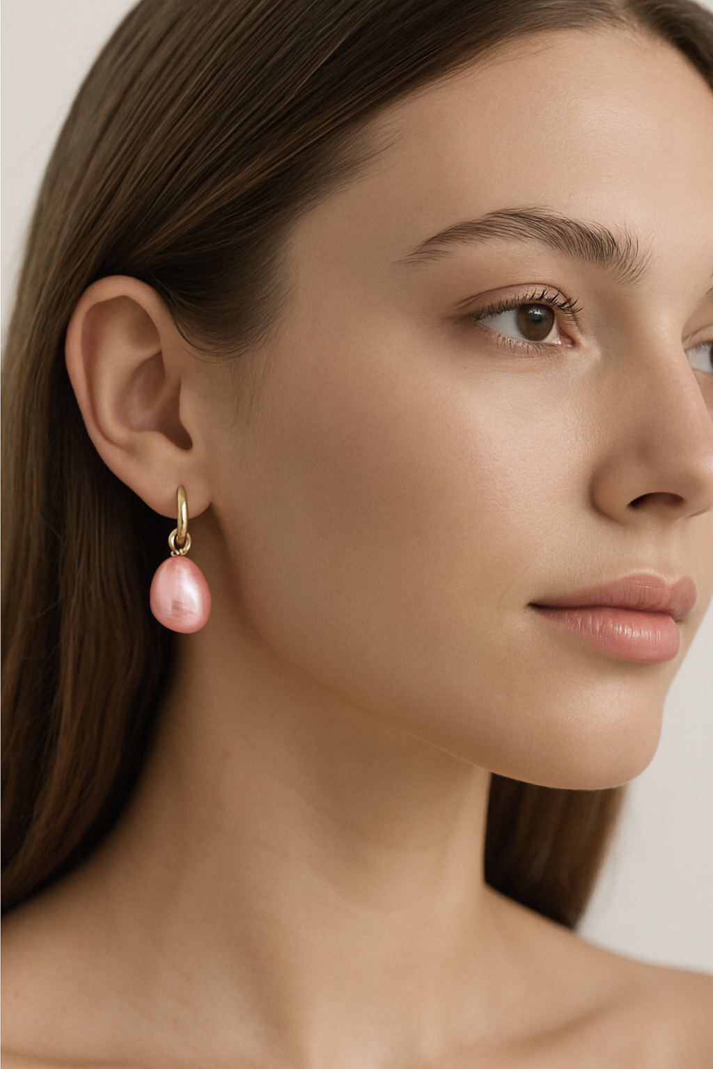 Natural Pink Baroque Pearl Earrings Charms