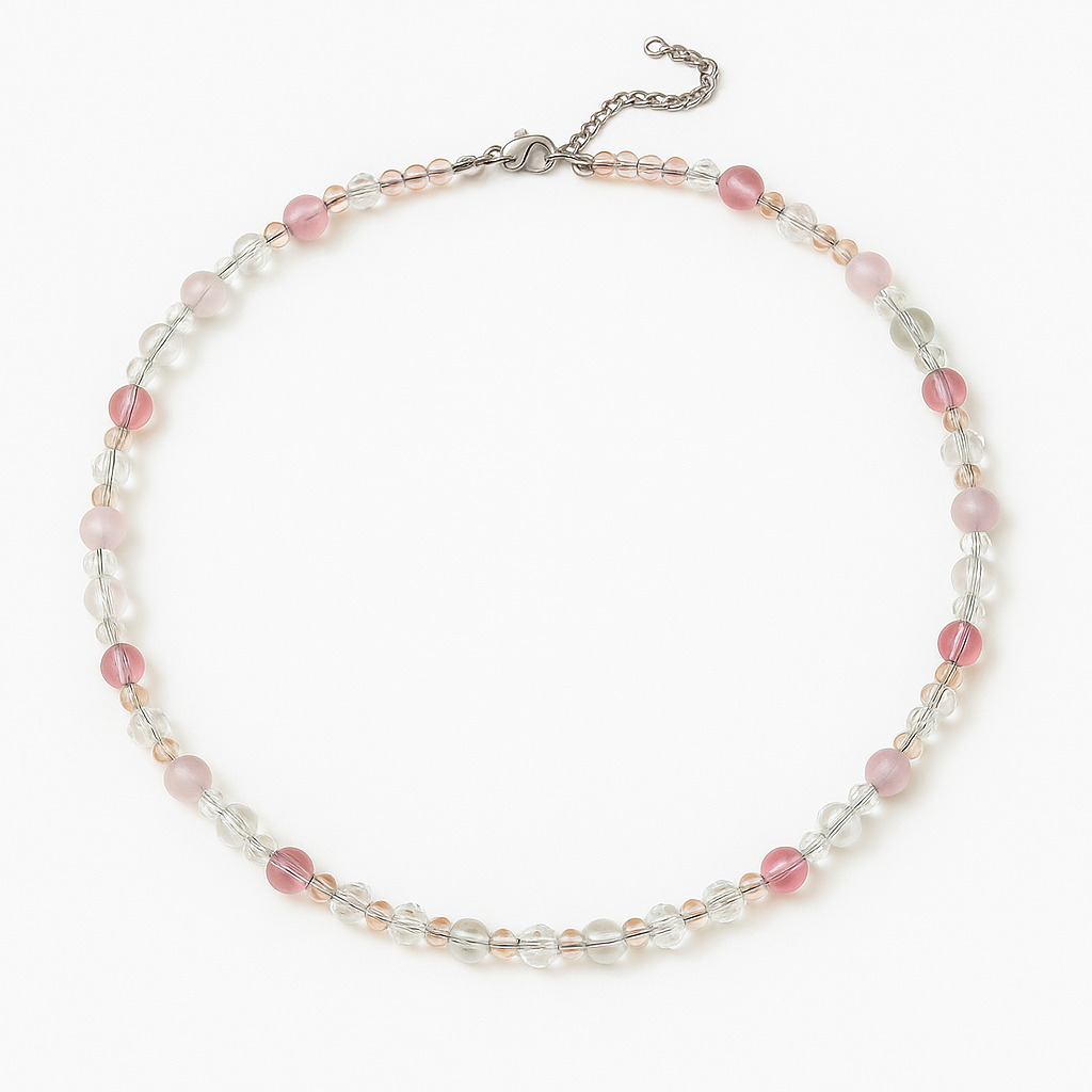 Rose Quartz and White Crystals Necklace