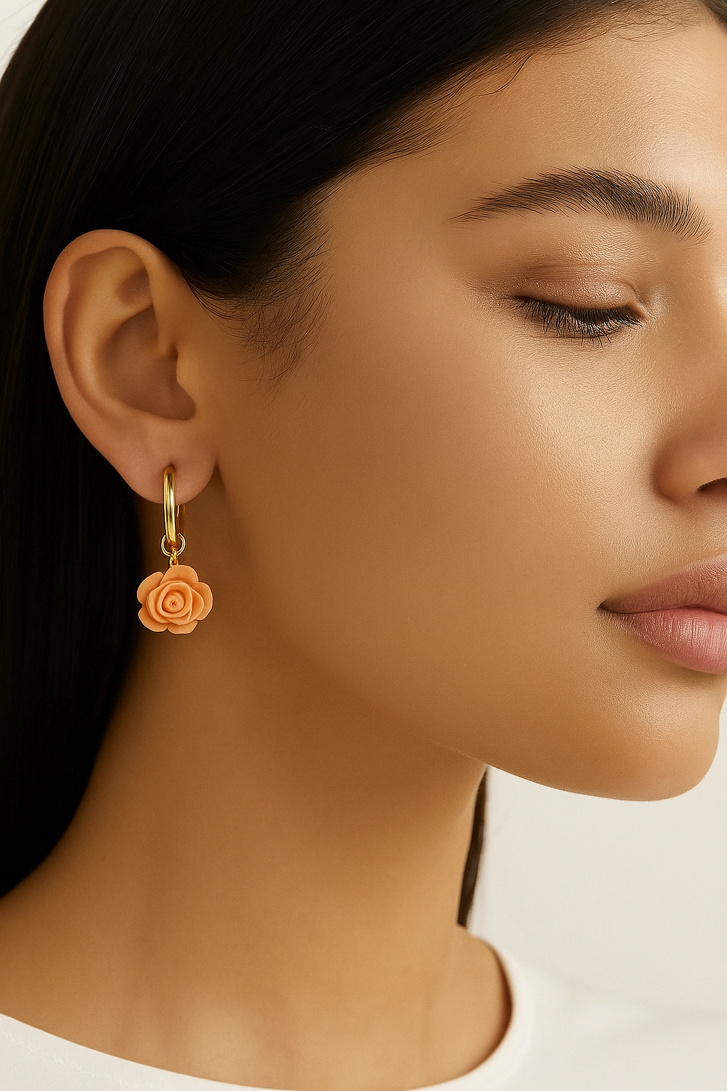 Powder Pink Flower Earring Charms