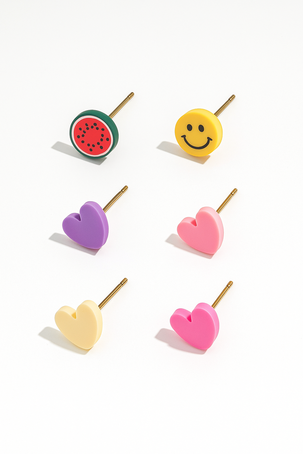 Mini Colourful Heart Stud Earrings