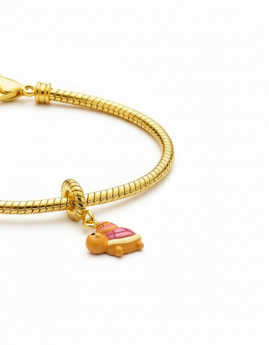 Mother and Baby Turtles Bracelet Charm