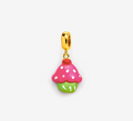 Cupcake Bracelet Charm in Pink