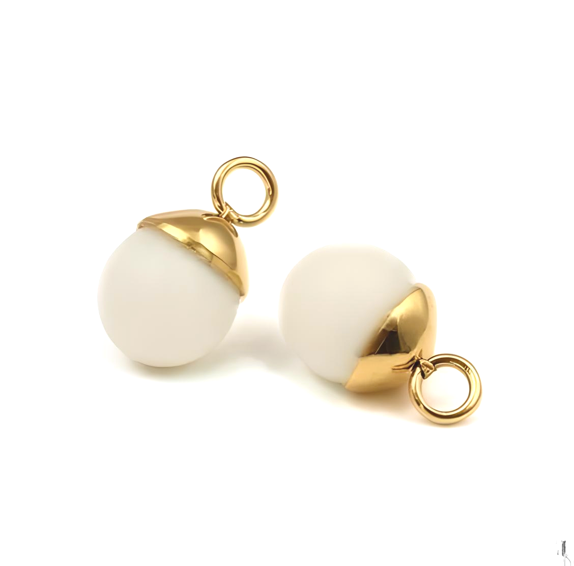 Natural White Teardrop Earrings Charms