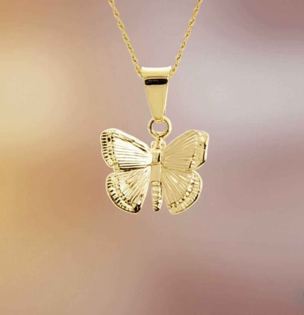 Dainty Butterfly Gold Pendant