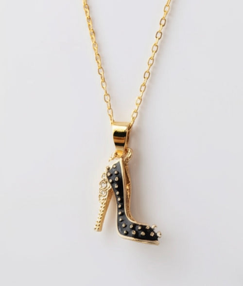 Dainty Shoe Pendant in Black