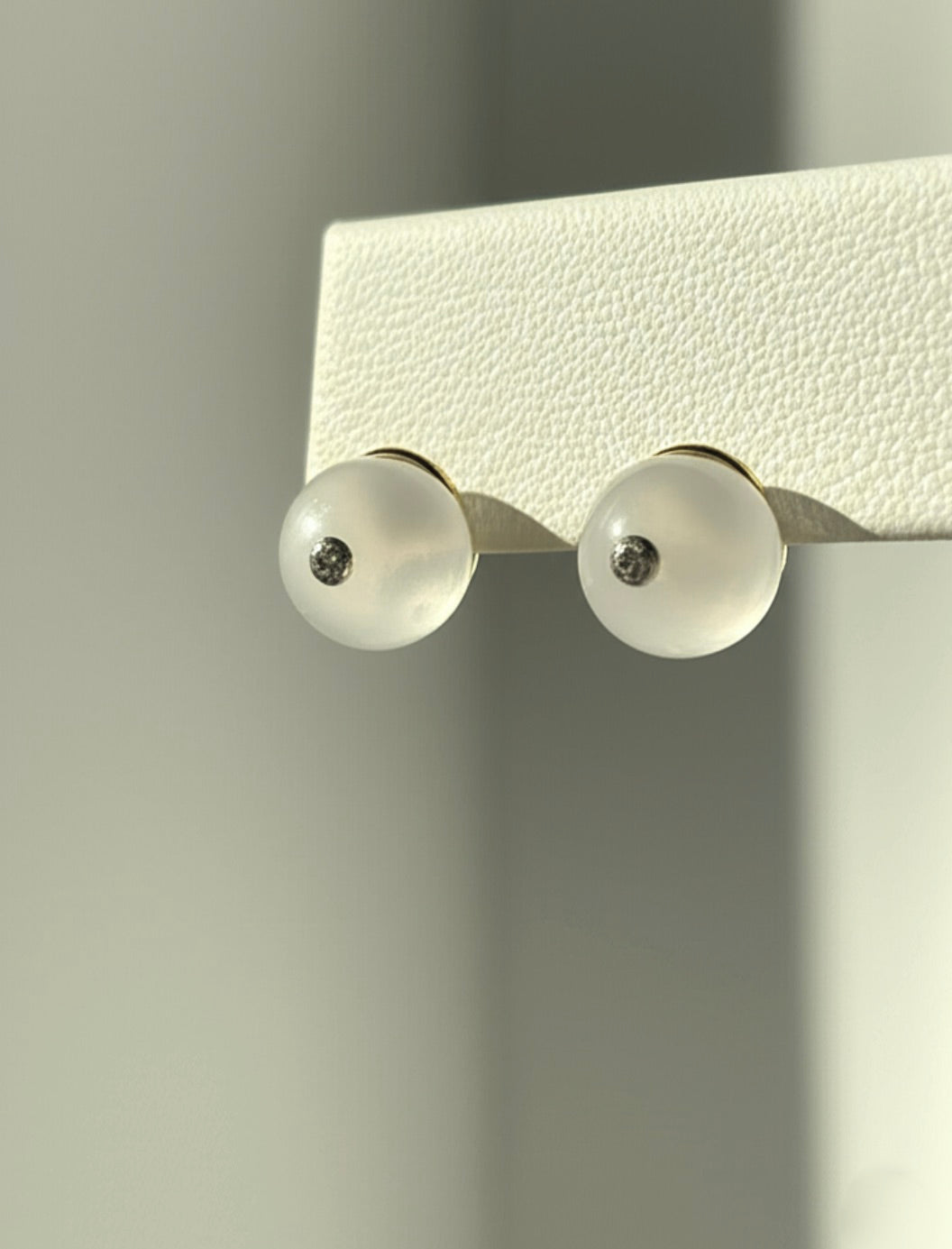 Rose Quartz with Zirconia Gold Plated Stud Earrings