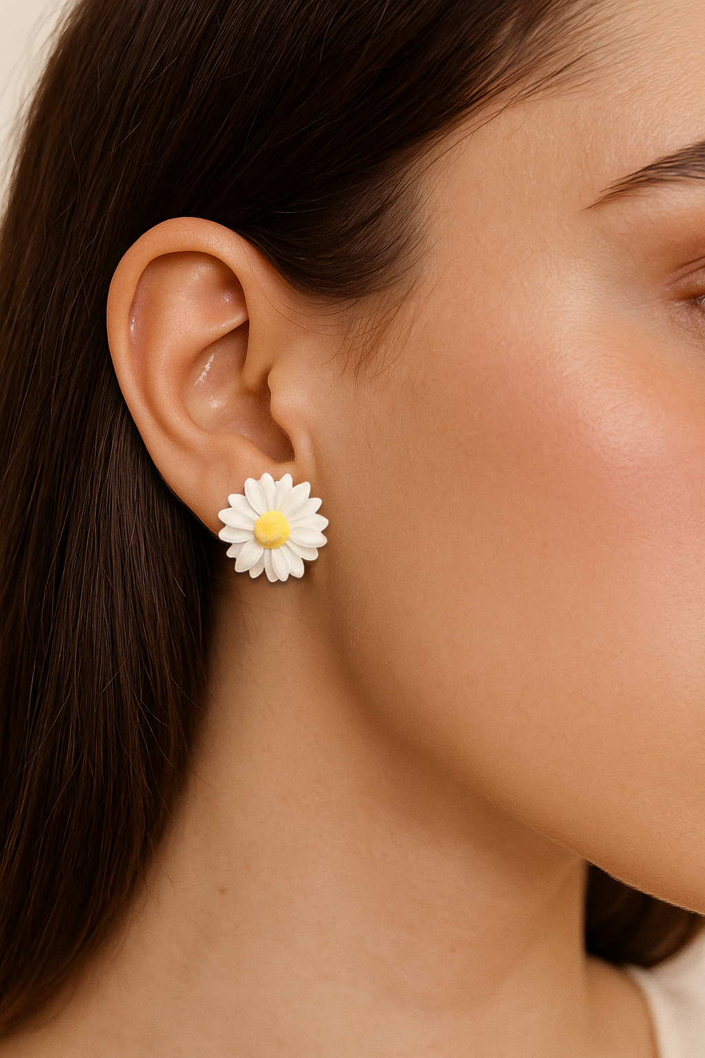 Large Marguerite Flower Stud Earrings