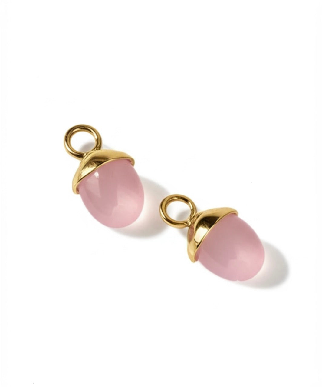 Rose Quartz Teardrop Earrings Charms