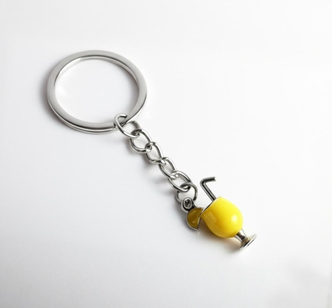Stainless Steel Keychain with a Juice Charm