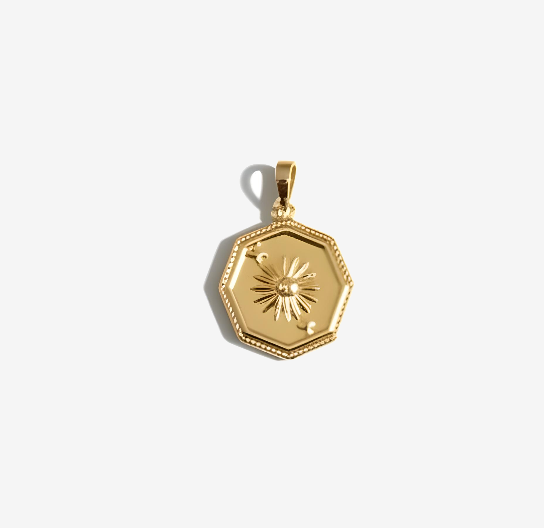 Octagon Gold Plated Necklace Pendant