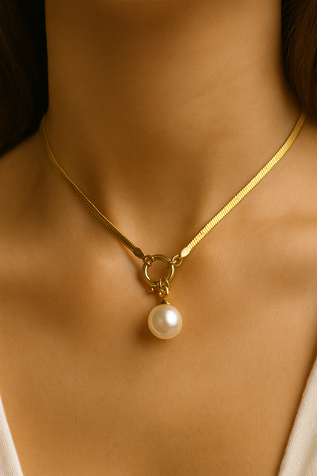 Sea Shell Pearl Gold Plated Necklace Pendant