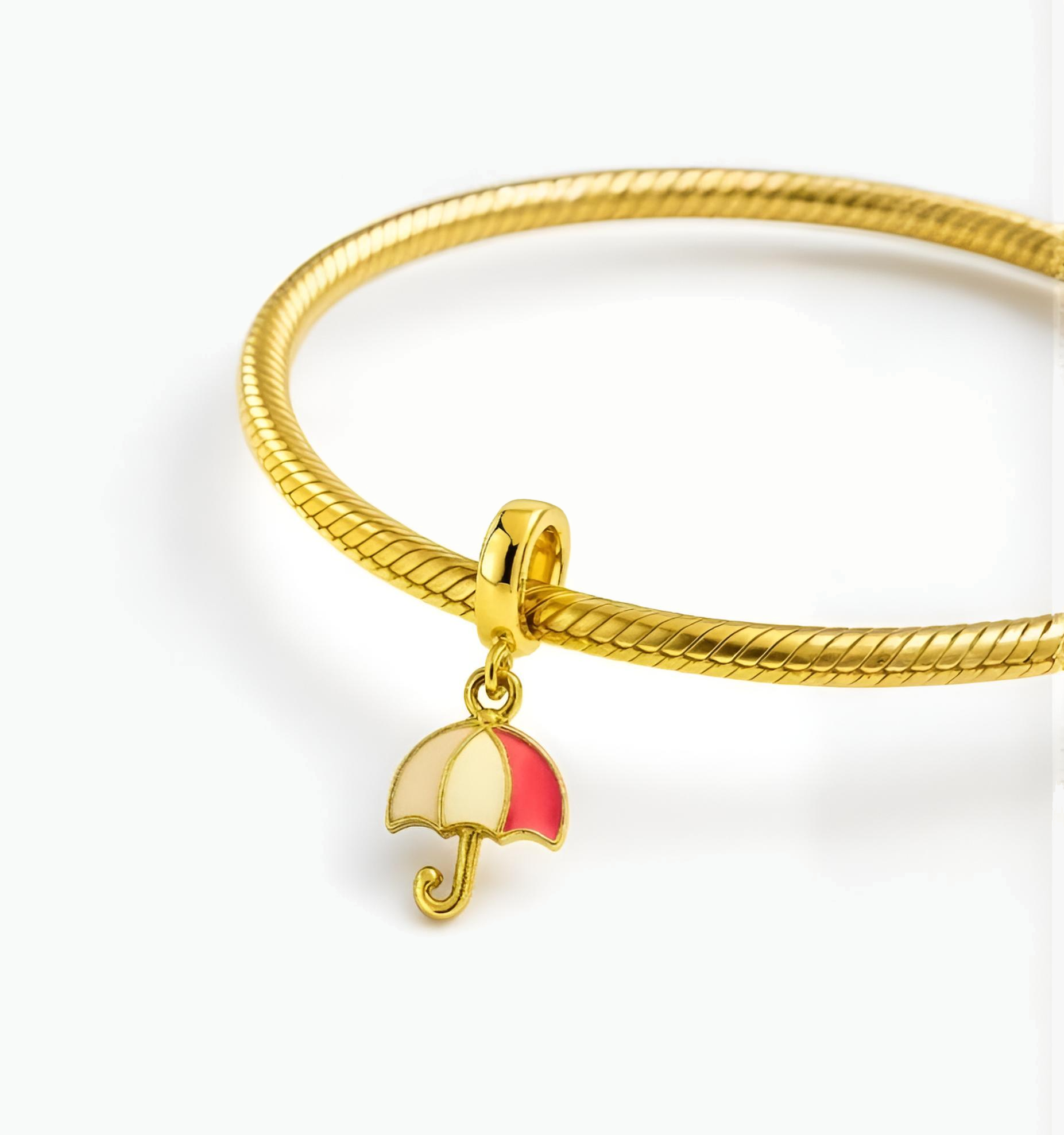 Baby Pink Umbrella Bracelet Charm