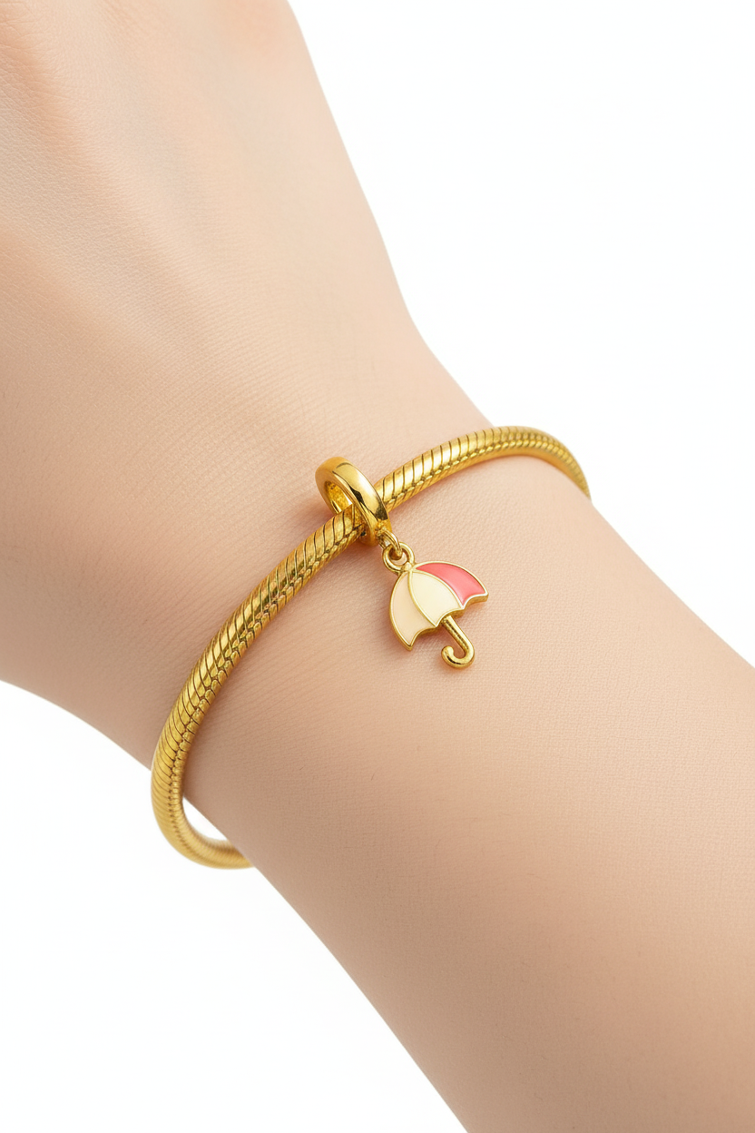 Baby Pink Umbrella Bracelet Charm