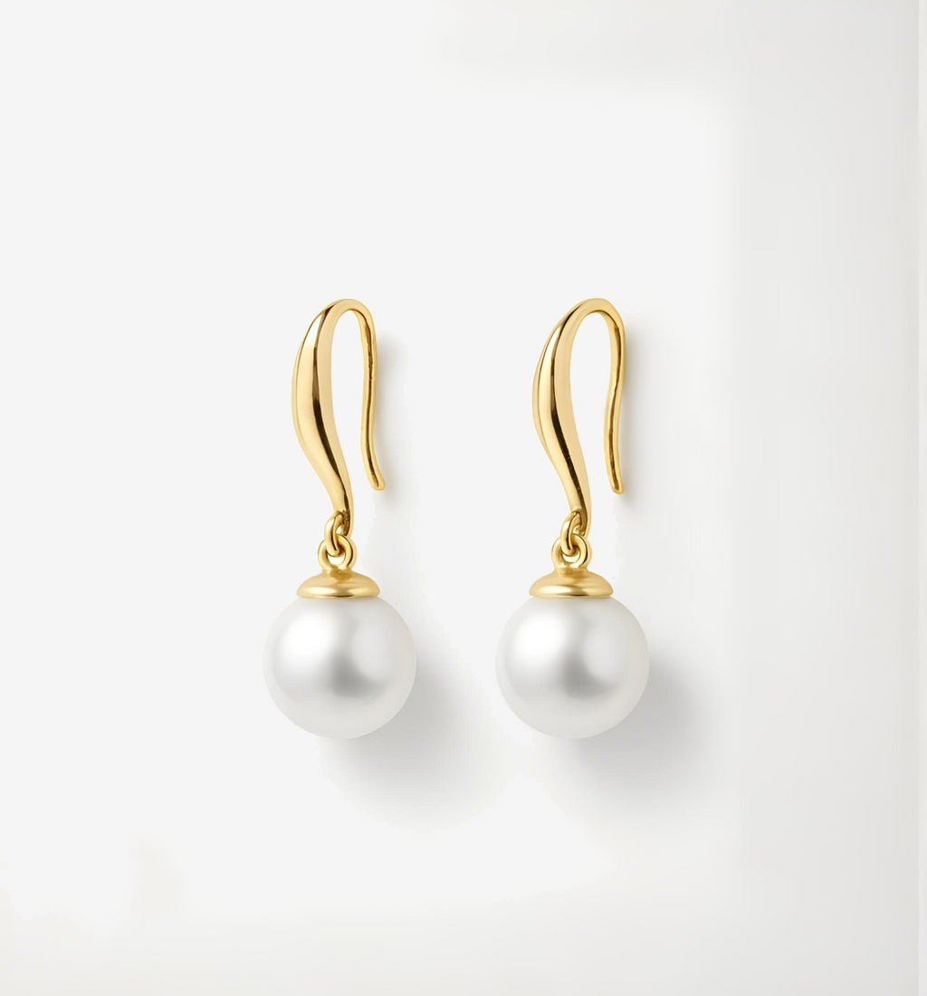Pearls Gold on Sterling Silver Drop Earrings