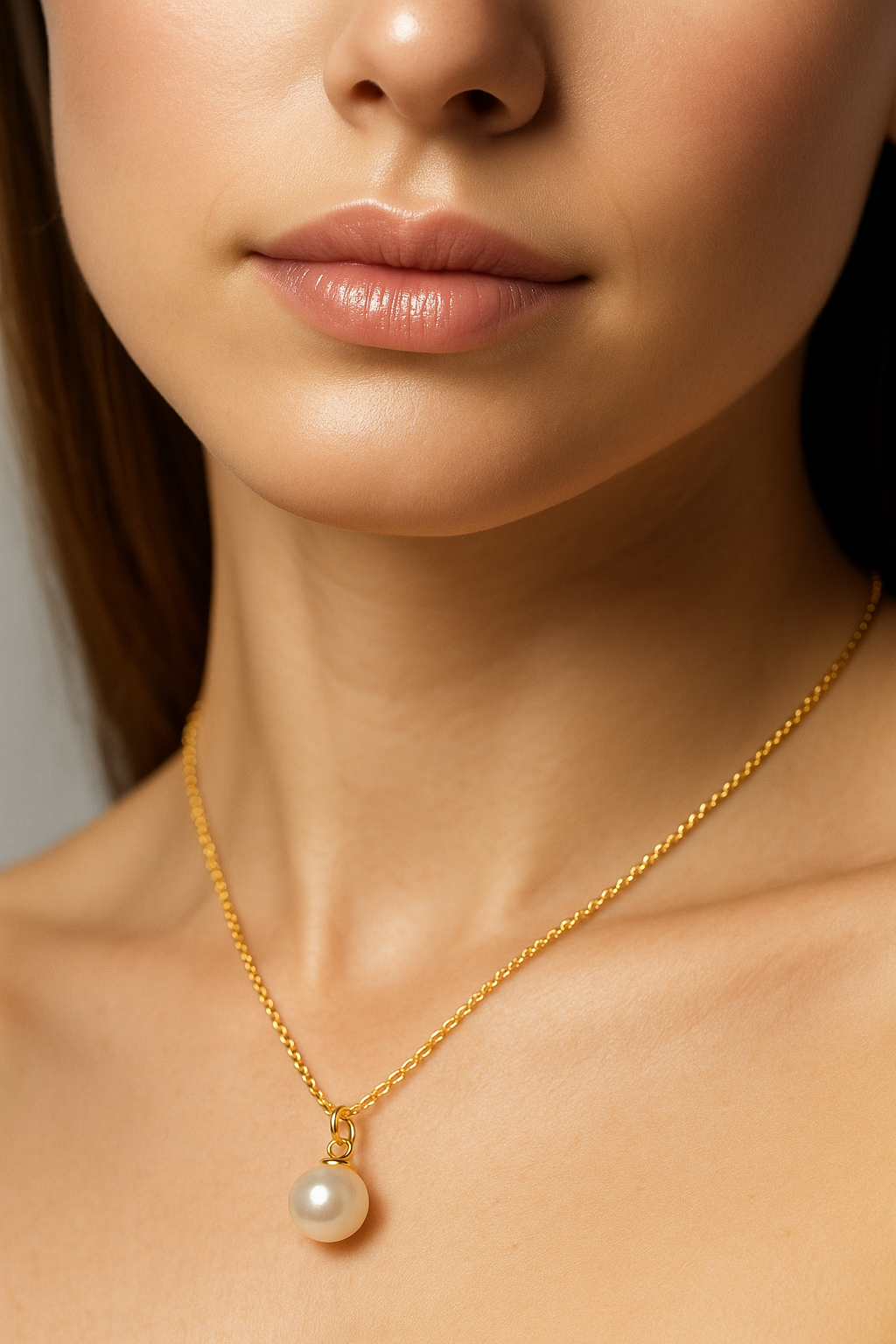 Seashell Pearl Gold Plated Silver Necklace