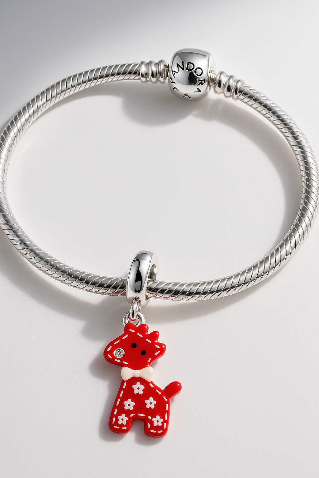 Giraffe with Bow Bracelet Charm