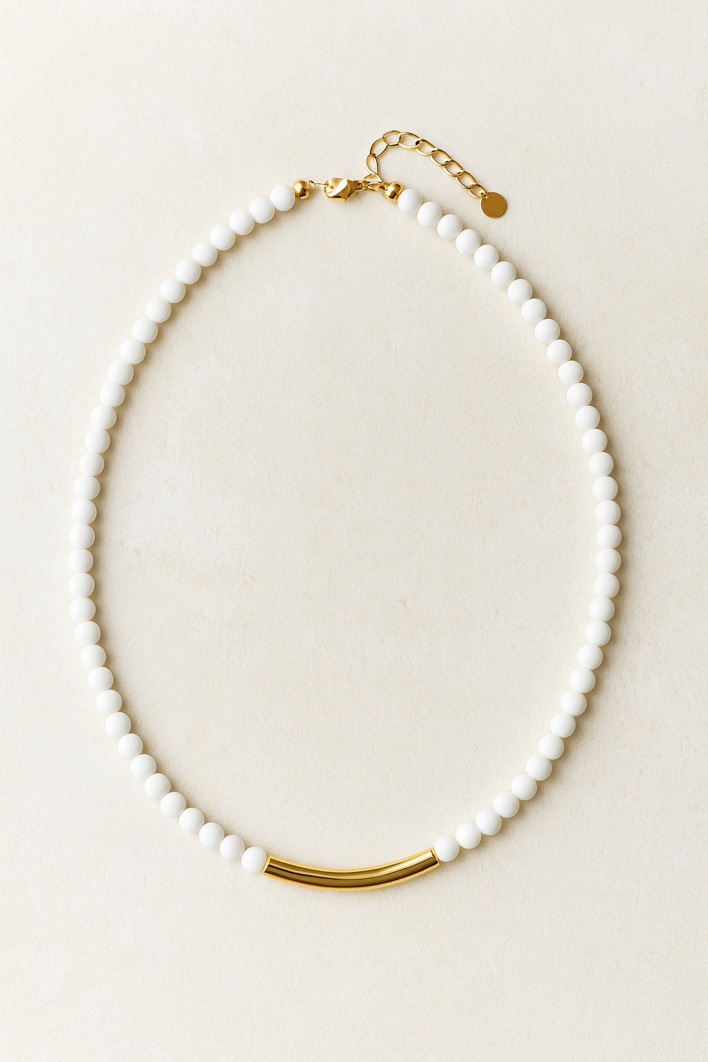 White Nephrit Gemstrone Necklace