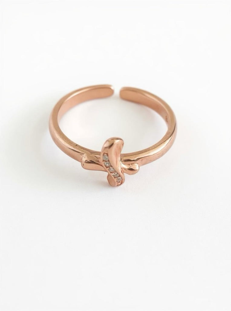 Bow Rose Gold Sterling Silver Ring
