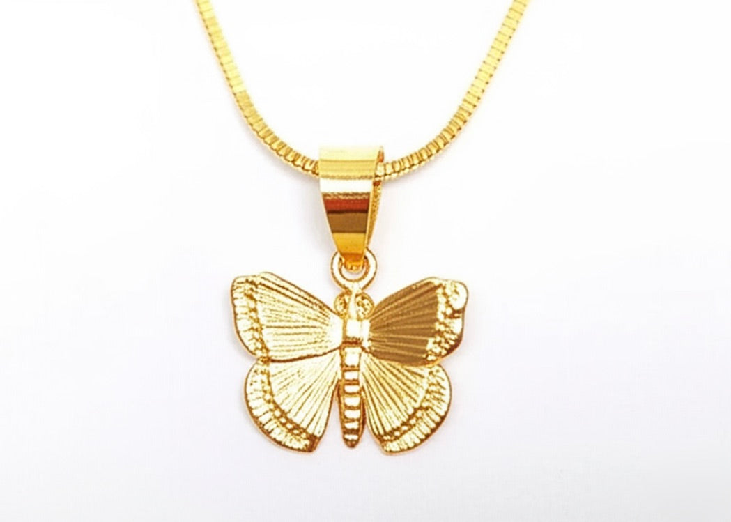 Dainty Butterfly Gold Pendant