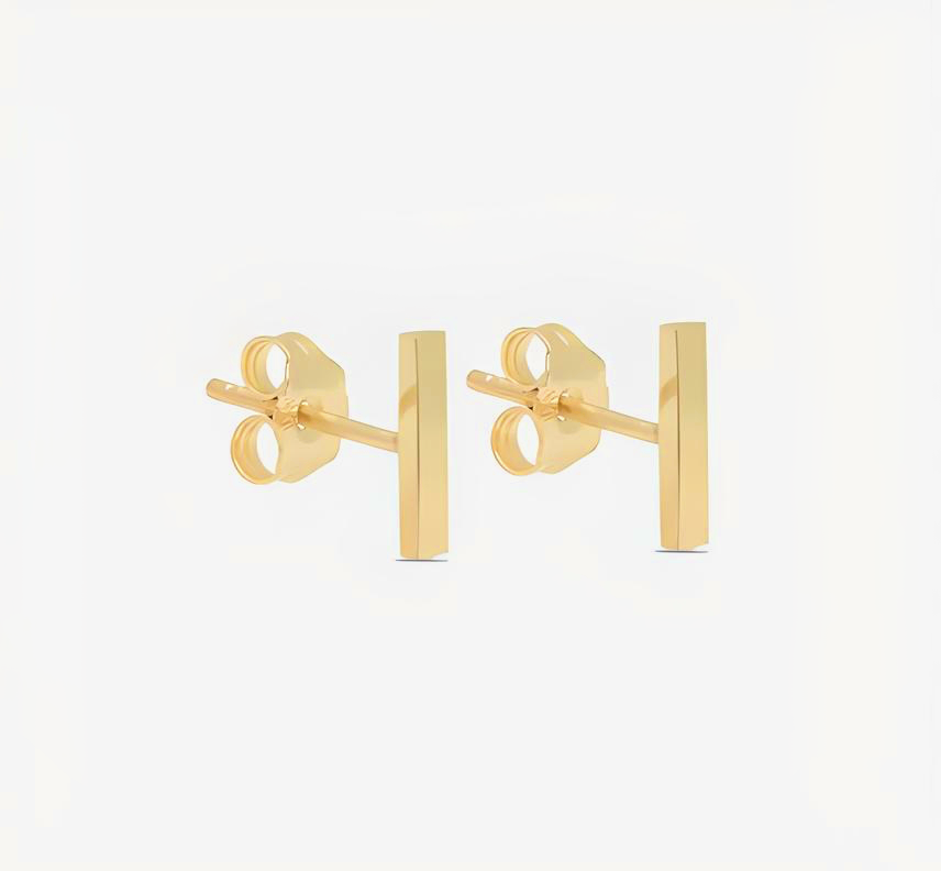 Minimalist Bar Gold Stainless Steel Stud