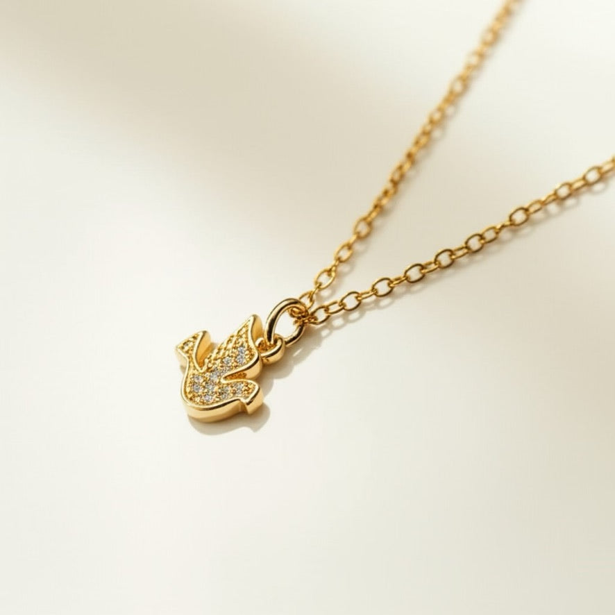 Gentle Bird Cubic Zirconia Pendant Necklace