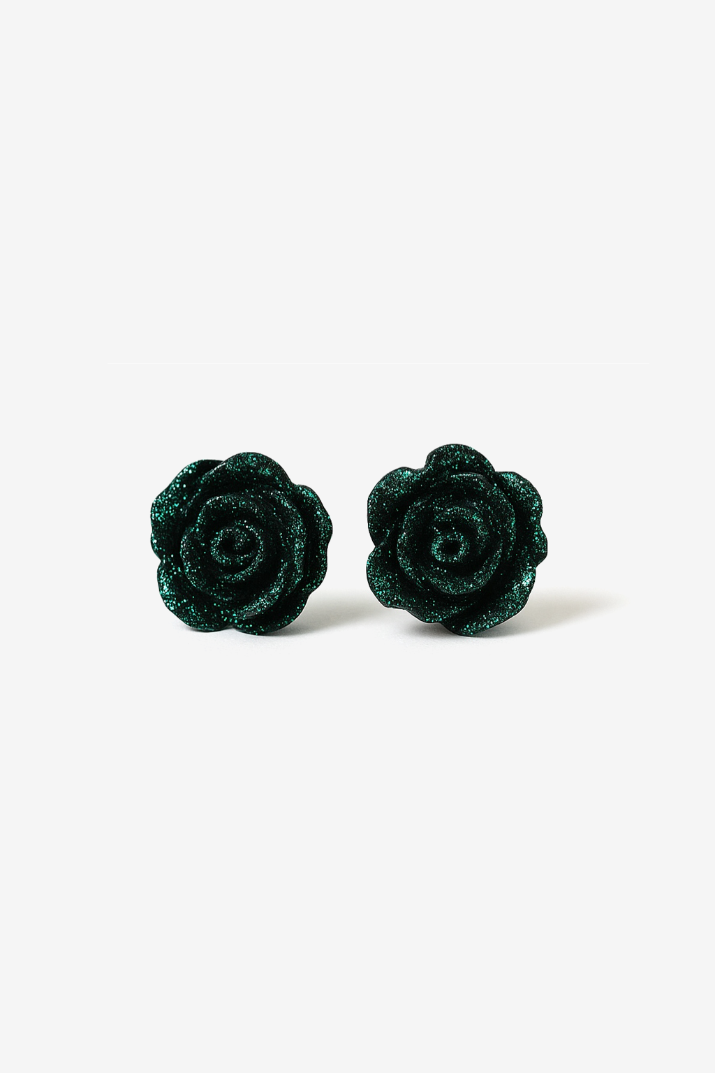 Sparkle Dust Black Flower Earrings