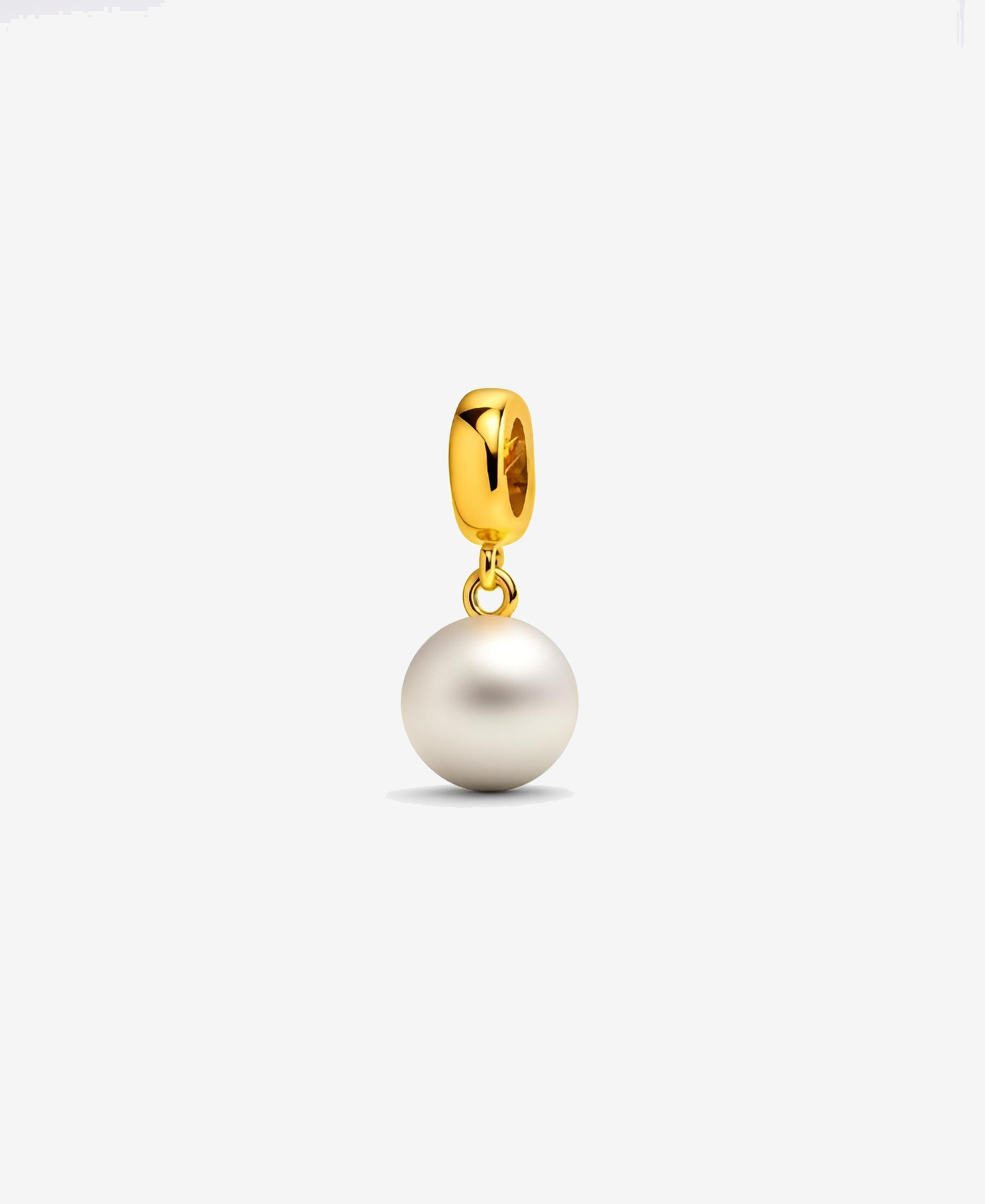 Natural Seashell Pearl Bracelet Charm in Gold