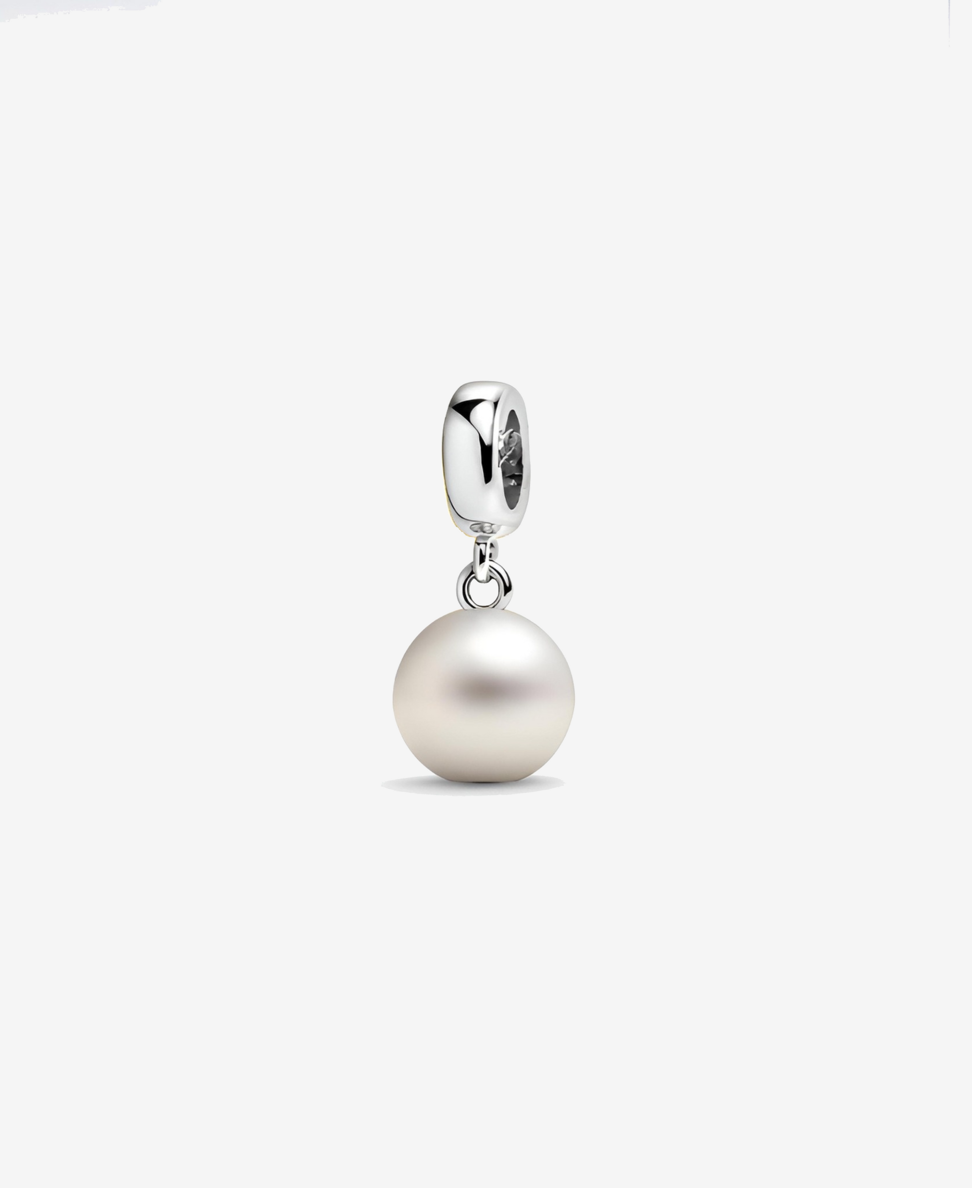 Natural Seashell Pearl Bracelet Charm in Silver