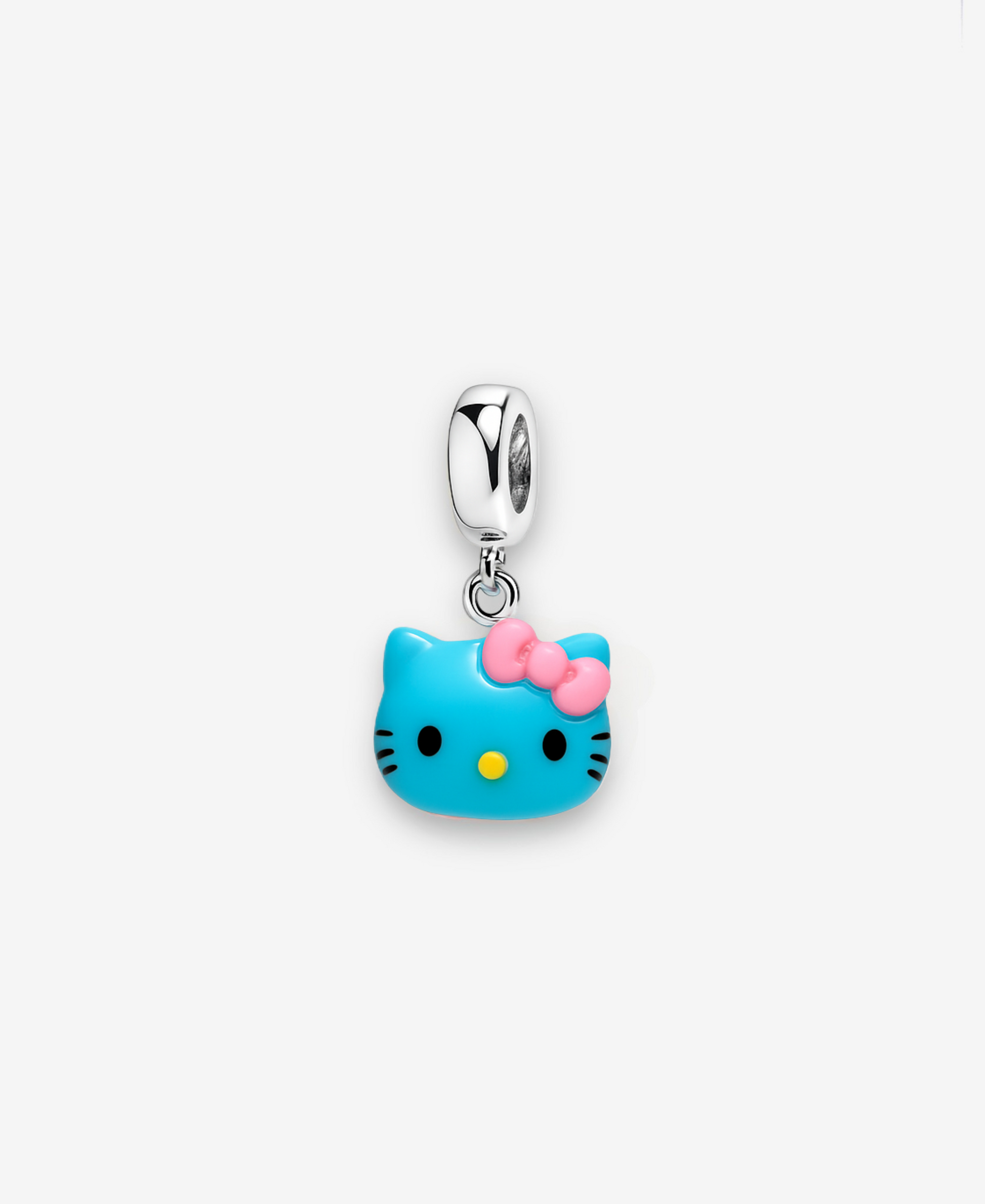 Blue Kitten with Bow Bracelet Charm