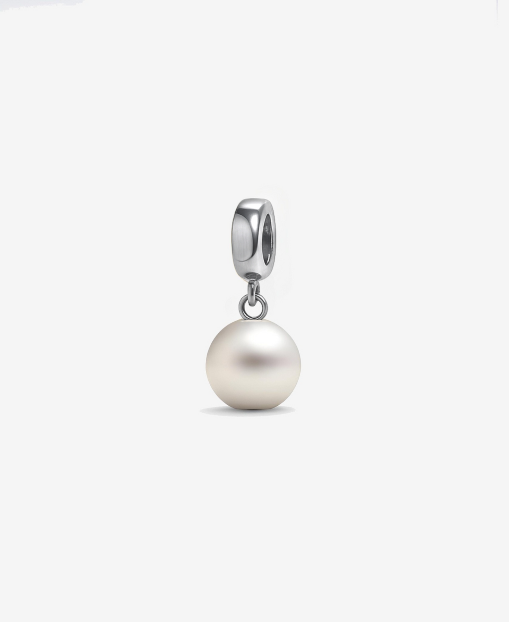 Natural Seashell Pearl Bracelet Charm in Stainless Steel
