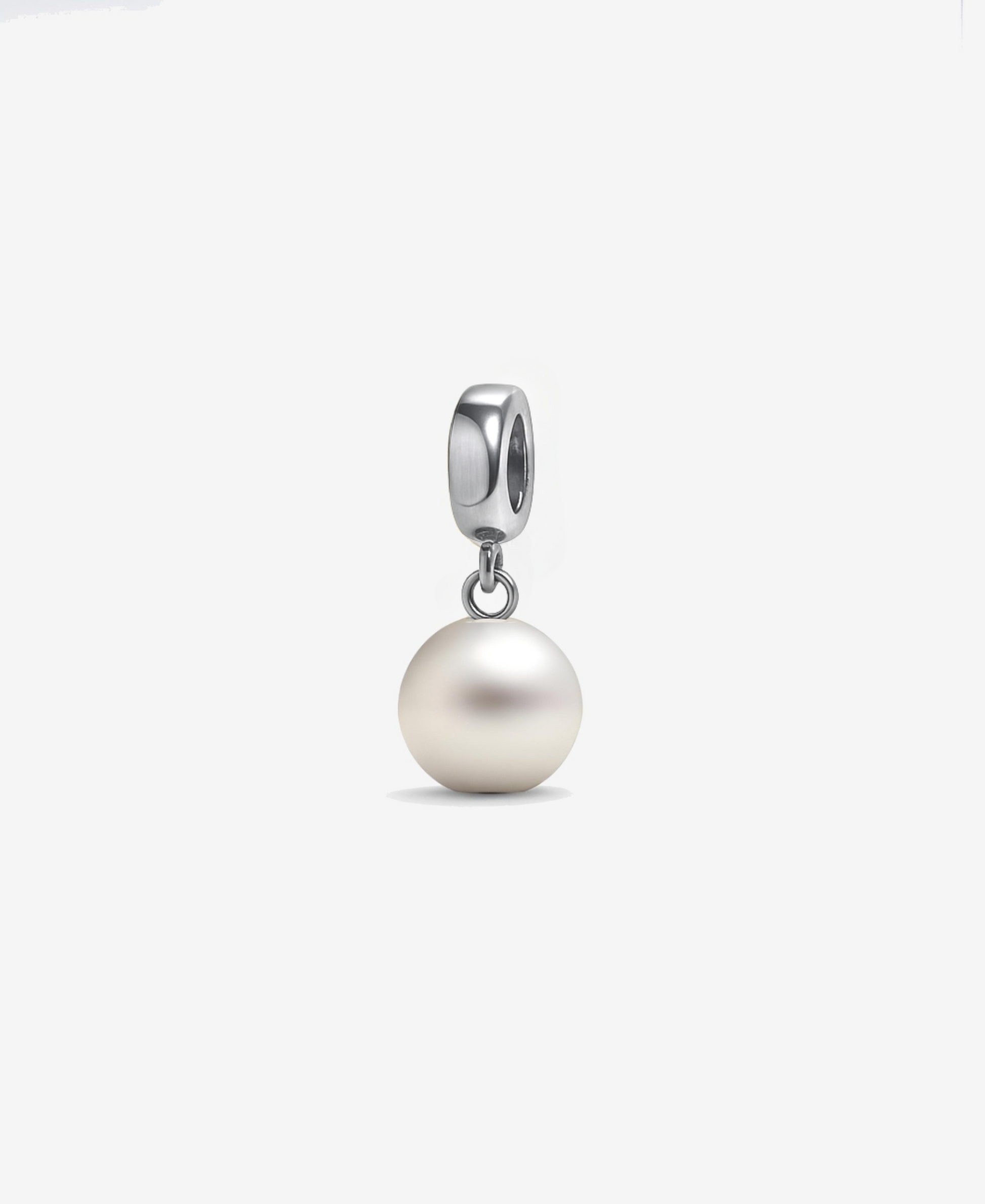 Natural Seashell Pearl Bracelet Charm in Stainless Steel