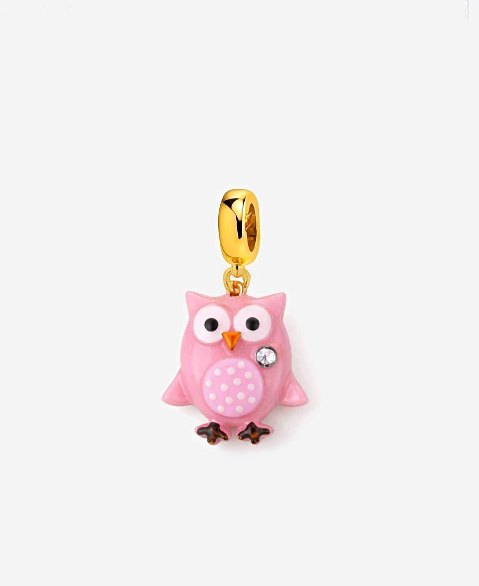 Pink Owl Bracelet Charm