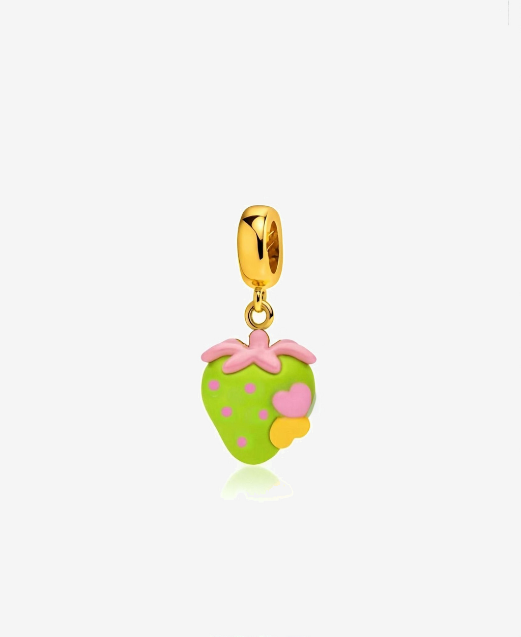 Green Strawberry Bracelet Charm in Green