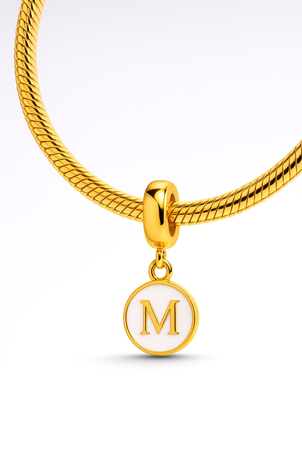 Name Letter Bracelet Charm in Gold