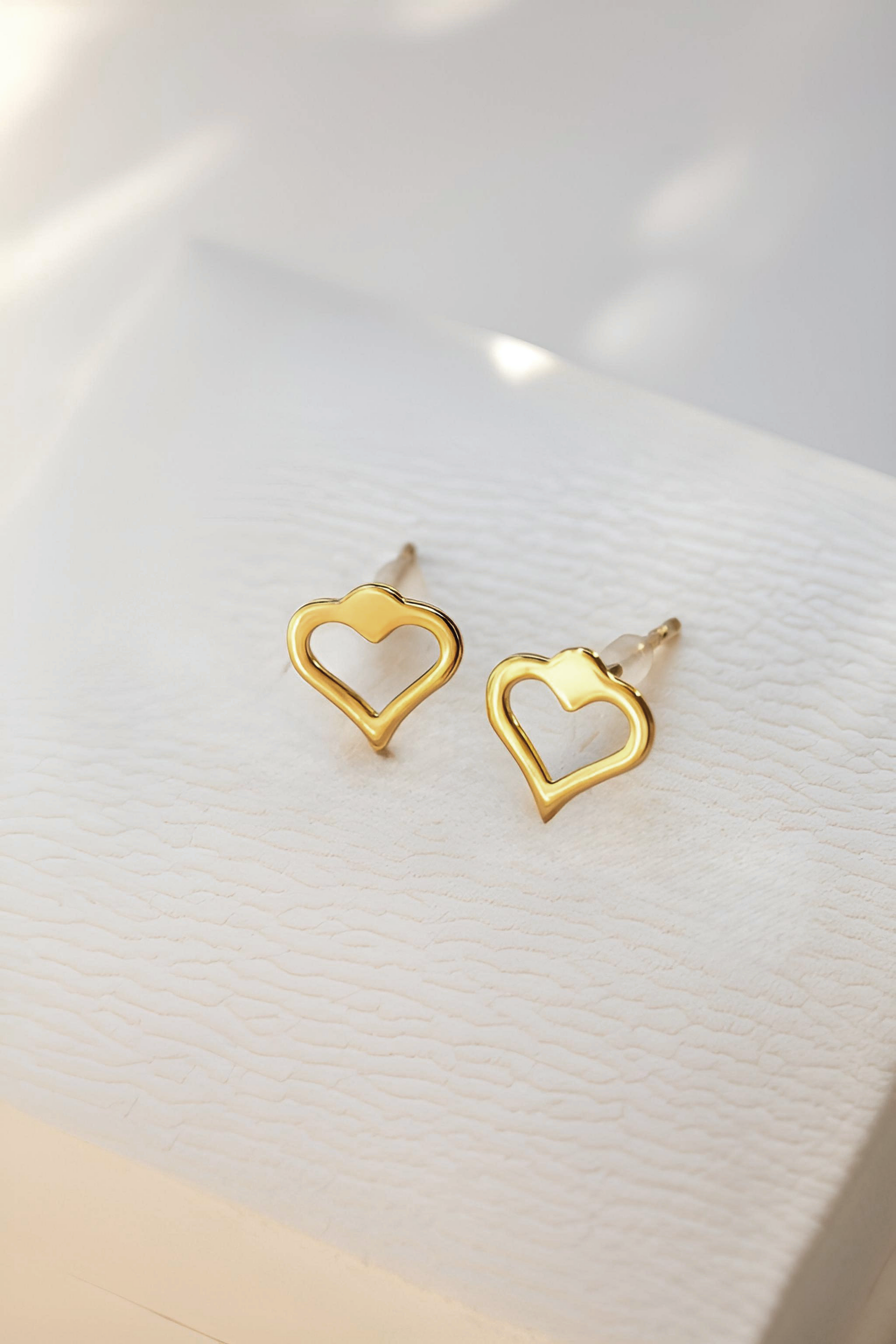 Hollow Hearts Stainless Steel Stud Earrings