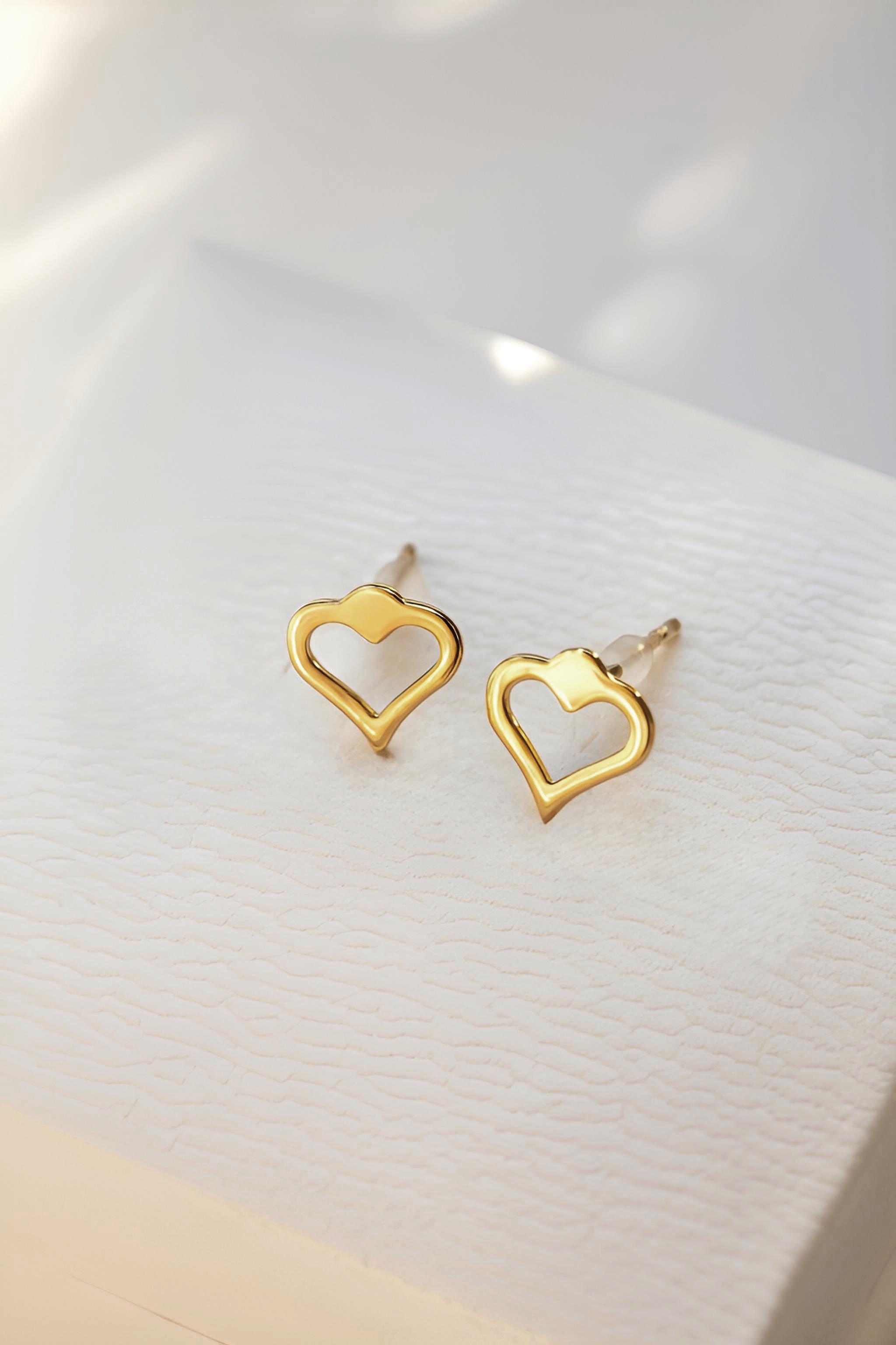 Hollow Hearts Stainless Steel Stud Earrings