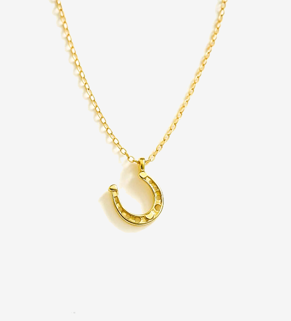 Horse Shoe Gold Plated Silver Necklace