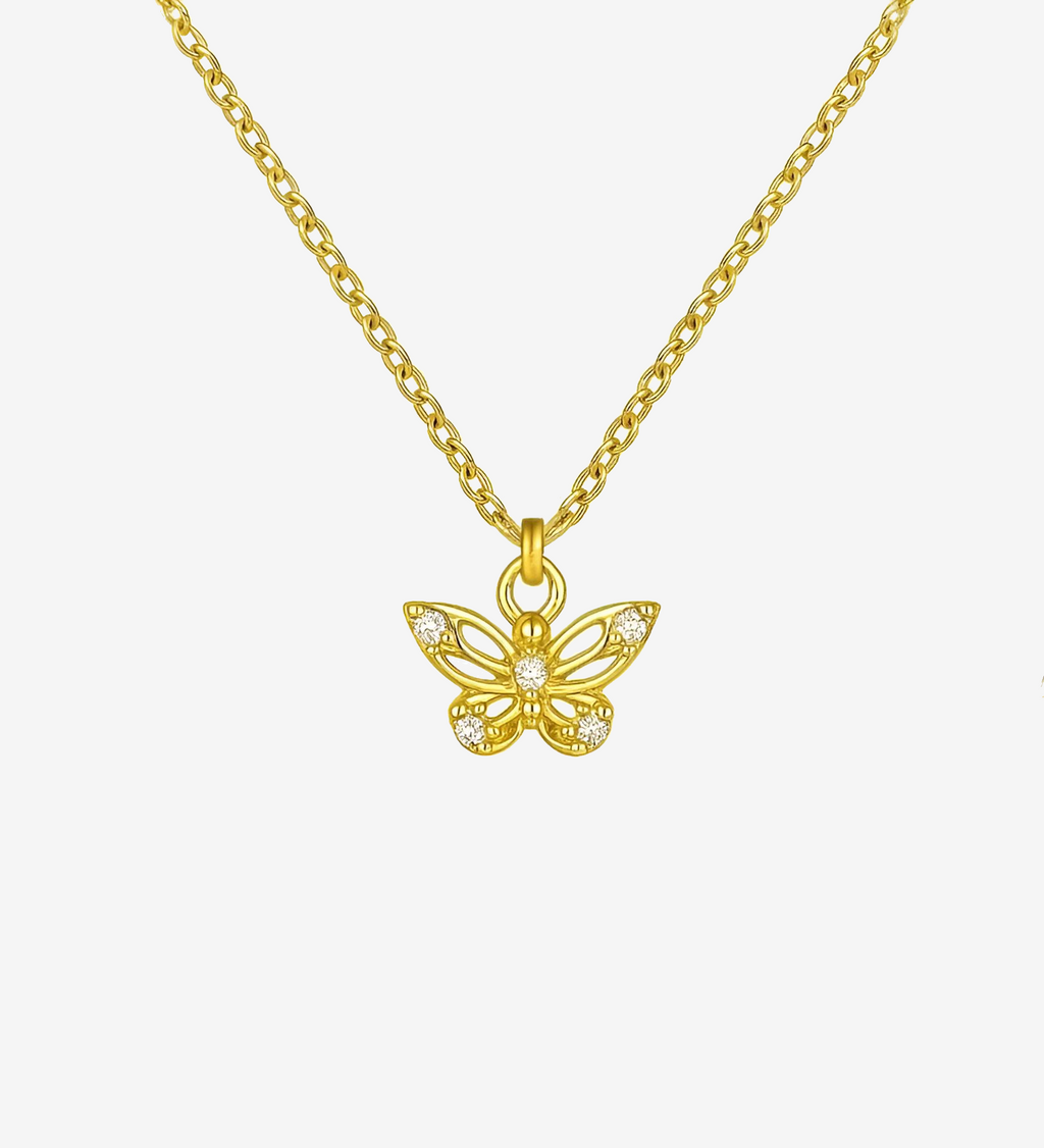 Delicate Butterfly with Cubic Zirconia Necklace