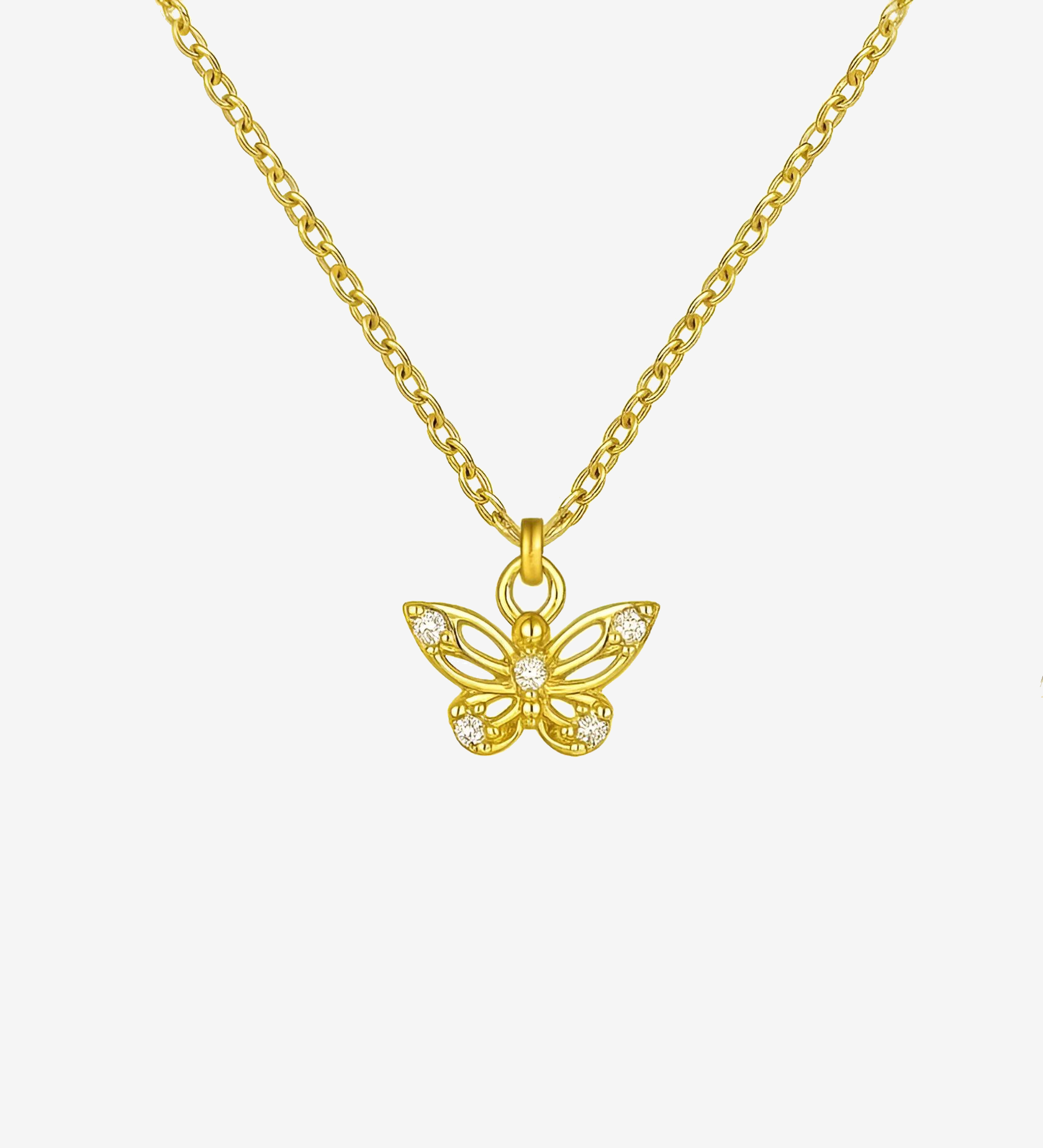 Delicate Butterfly with Cubic Zirconia Necklace
