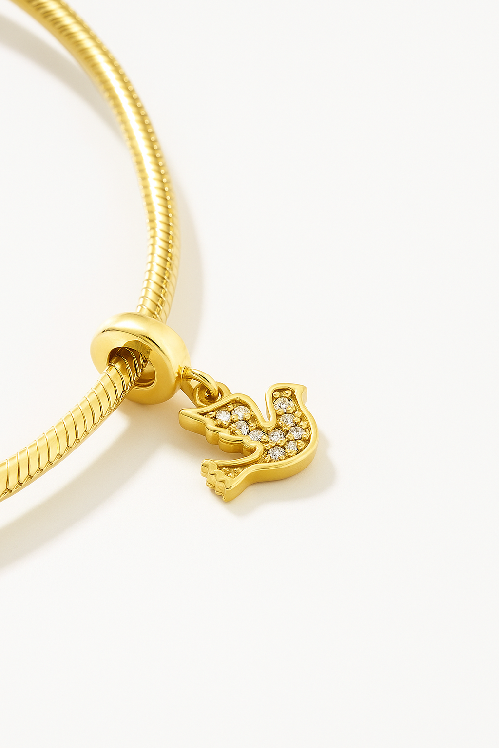 Gentle Bird Cubic Zirconia Bracelet Charm