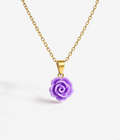 Small Violet Rose Pendant Necklace