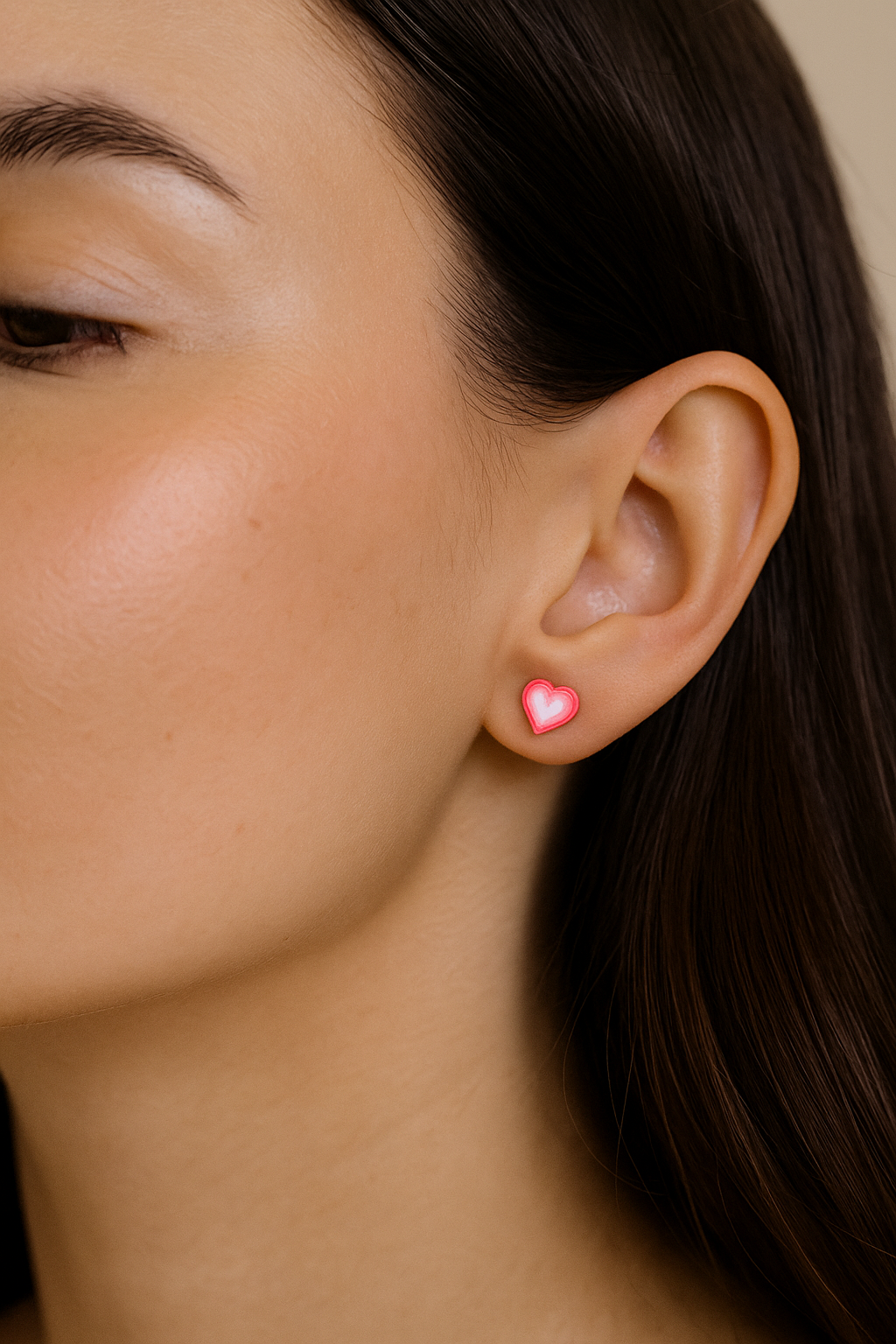 Glowing Heart Stud Earrings