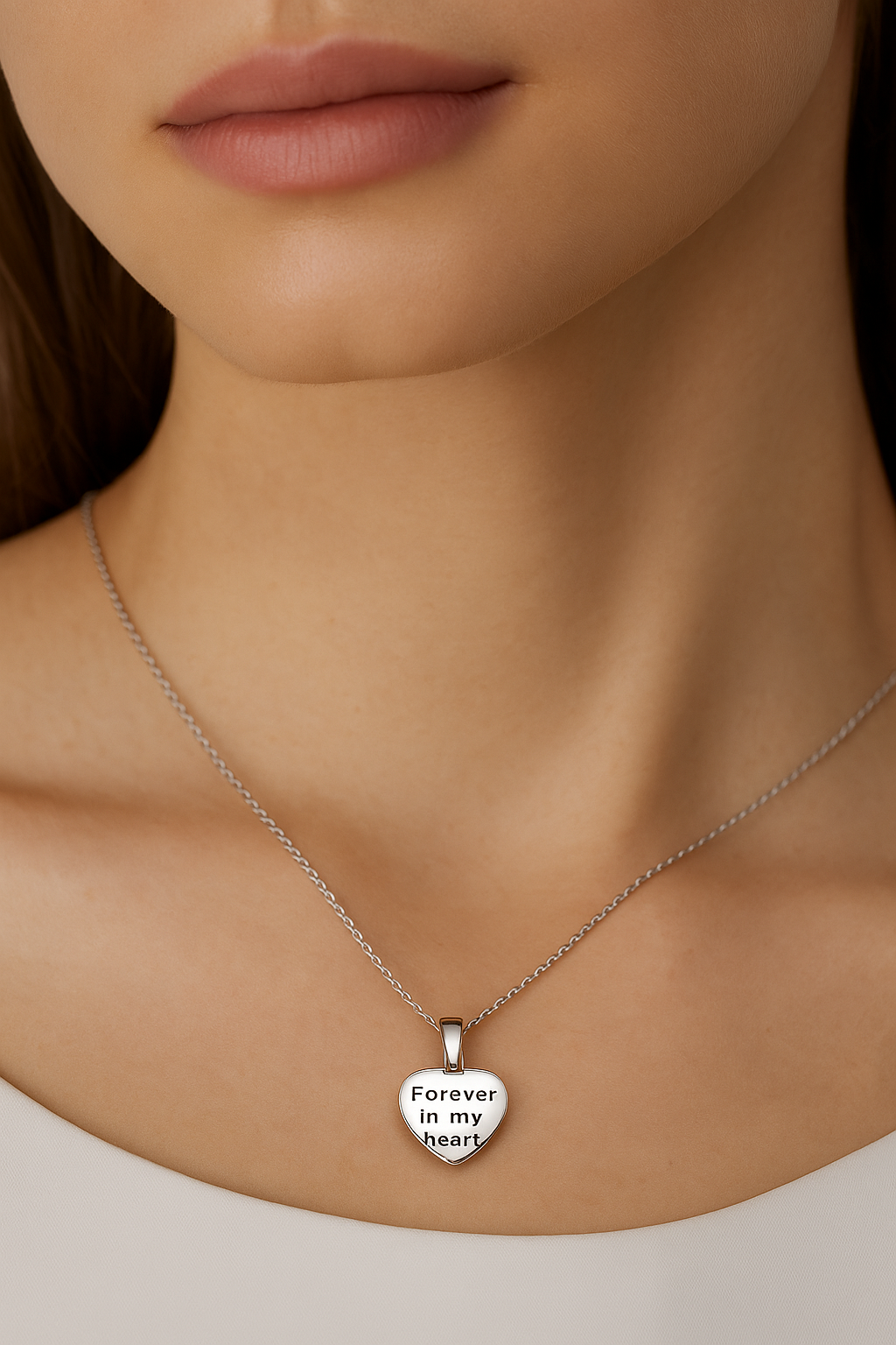 "Forever in My Heart" Sterling Silver Necklace
