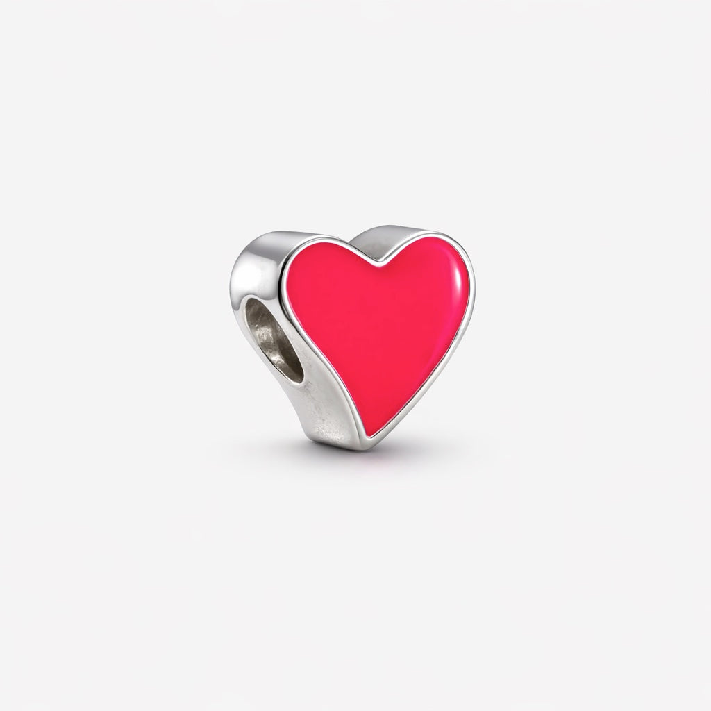 Hot Pink Heart Bracelet Charm