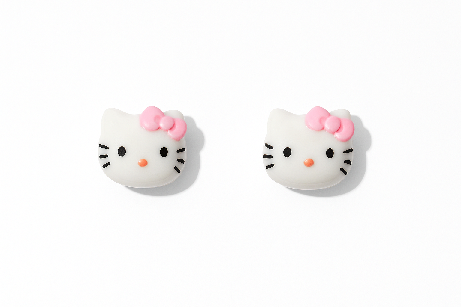 Mini White Kitten Stud Earrings
