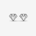Geometric Diamond Shape Sterling Silver Stud Earrings