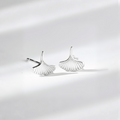 Delicate Ginco Biloba Leaf Stud Earrings