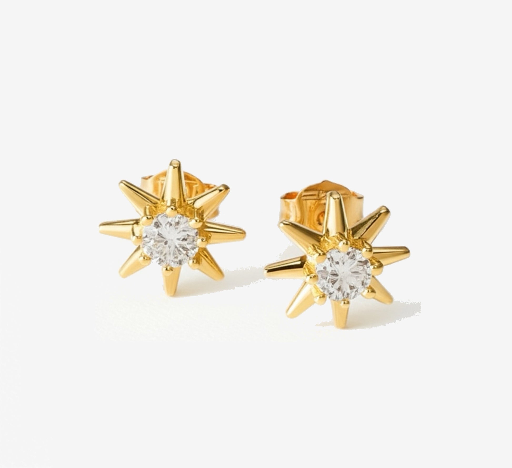 Sparkling Start Gold Plated Silver Stud Earrings