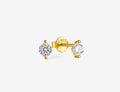Two Prongs Cubic Zirconia Stud Earrings