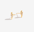 Lightning Bolt Gold Plated Sterling Silver Stud Earrings